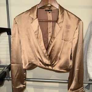 Dynamite Satin Camel Jacket